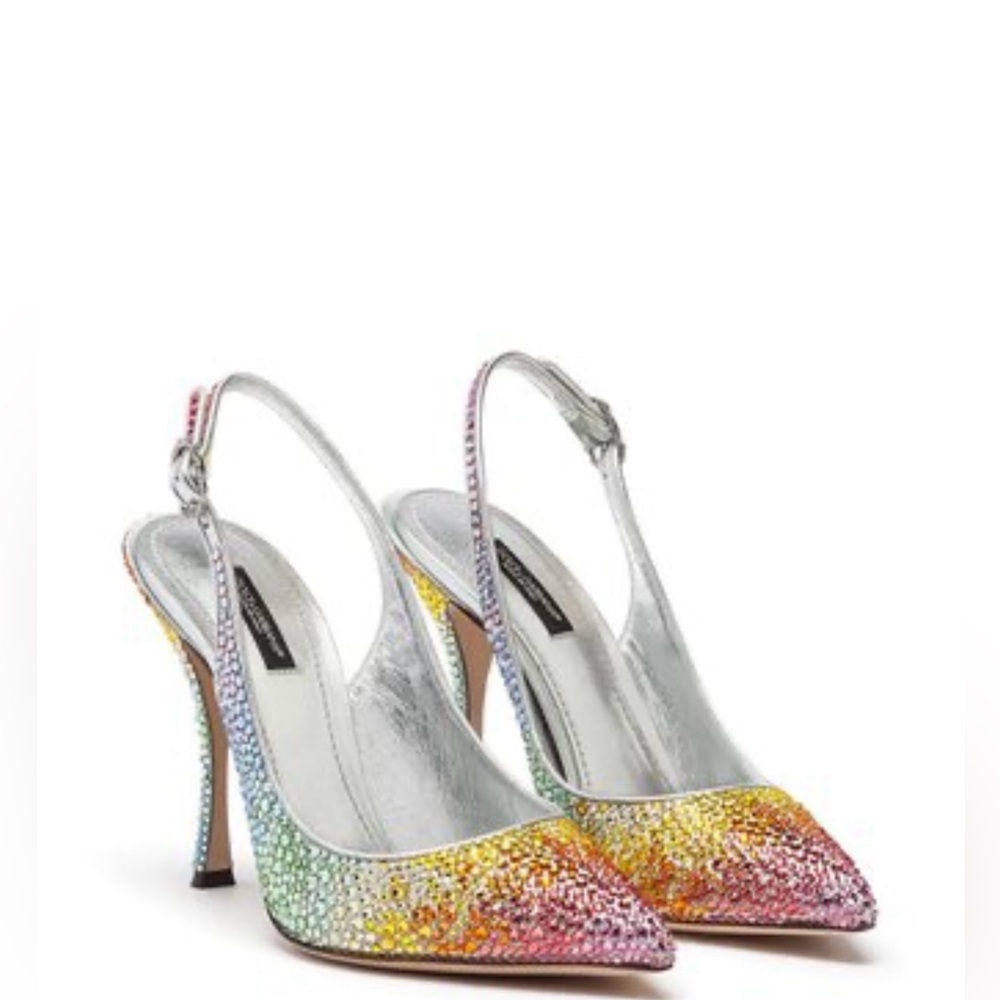 Dolce & Gabbana pumps shoes leather crystal  multicolor